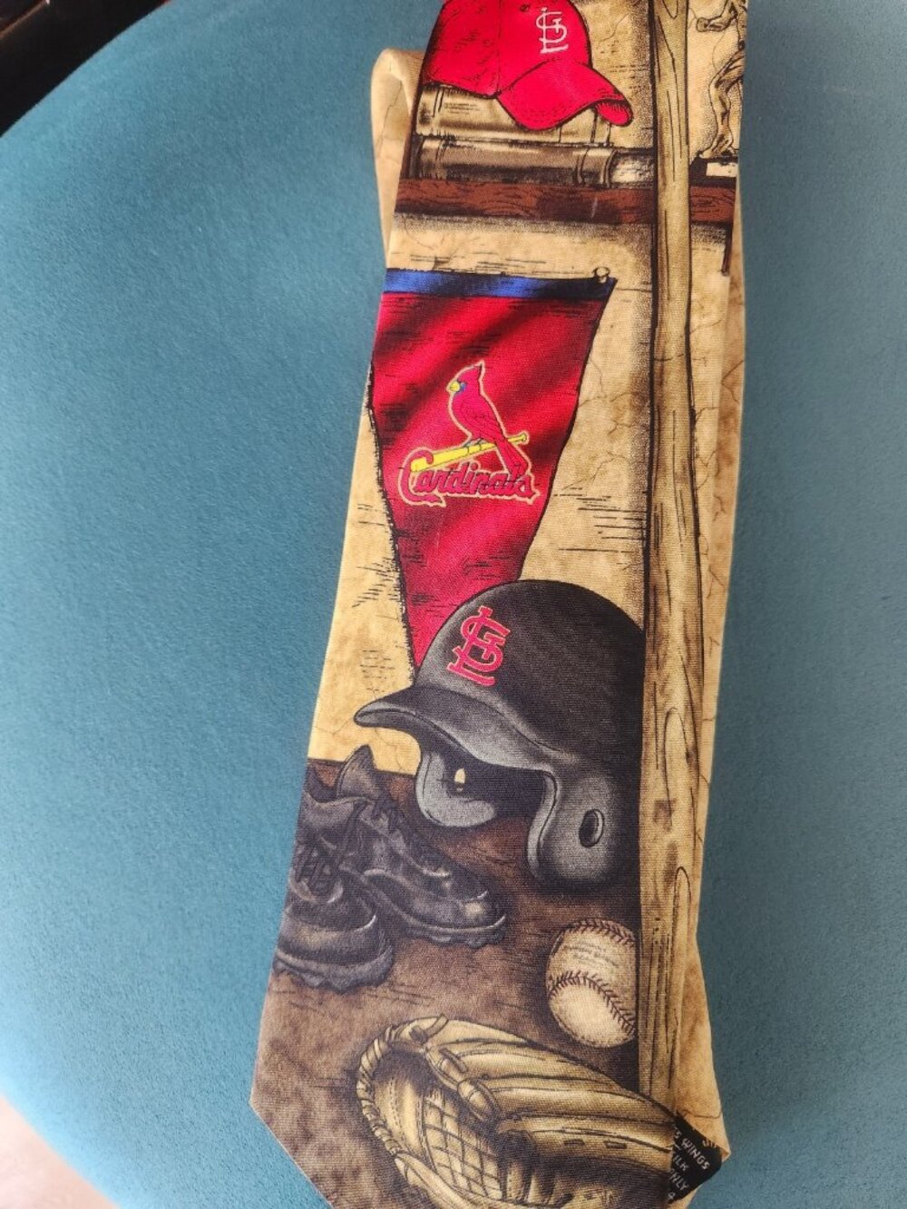 Vintage ST LOUIS CARDINALS ~ MLB Baseball Neck Tie Mens ~ 100% Silk